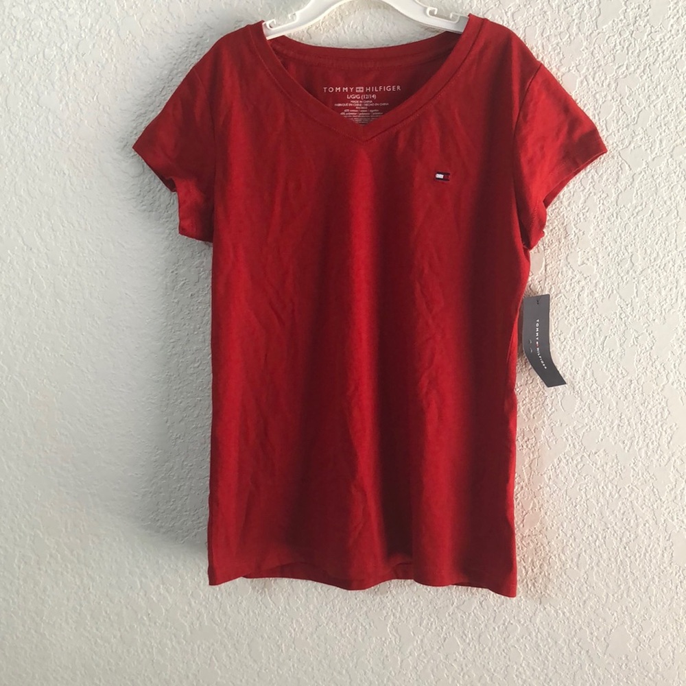 Tommy Hilfiger Big Girls V-Neck T-Shirt